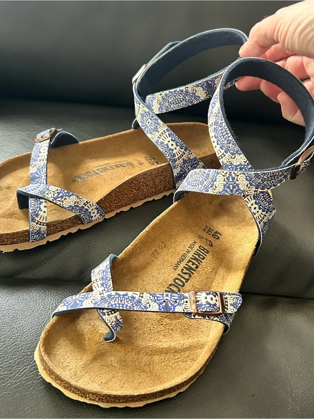 Yara Birkenstocks Rare Blue Print Size 40 - Picture 5 of 13